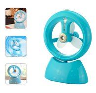 EMDMAK Mini Desk Fan USB Misting Cooling Rechargable Fan for Home Office and Travel (Blue) N2