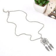 Vintage Women Dream Catcher Feather Pendant long Chain Sweater Necklace Jewelry