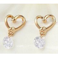 New Women Earring Silver Plated Ear Hook Rhinestone Earrings Fashion Jewelry