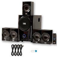 Acoustic Audio AA5160 Home Theater 5.1 Speaker System with USB Bluetooth FM and 4 Extension Cables N2
