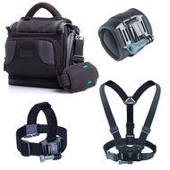 Action Video Camera Bag with Wrist Mount, Chest and Head Strap Combination by USA Gear - Works With GoPro HERO... N4