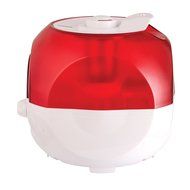 HealthSmart Bubble Mist Cool Mist Ultrasonic Humidifier, Whisper Quiet, Filter Free, Red and White