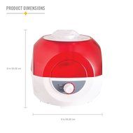 HealthSmart Bubble Mist Cool Mist Ultrasonic Humidifier, Whisper Quiet, Filter Free, Red and White N2