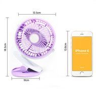 USB Rechargeable Battery Operated Clip On Fan, FLOVEME [ Mini Desk Fan ] Portable Handheld Electric Fan for Baby... N3