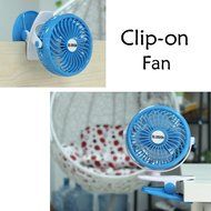 BLUBOON Clip on Fan Battery Operated Fan Portable for Baby Stroller 5&quot; (Blue with Two Battery) N3