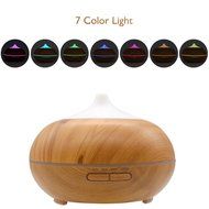 Essential Oil Diffuser, SCOPOW 300ml Wood Grain Cool Mist Aroma Diffuser with [ Timer, Auto Shut-off, 7 Colors... N3