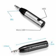 LANMU Black Audio Aux 3.5mm Mini Bullet Bluetooth ,Bluetooth Receiver,Bluetooth Adapter,Hands-Free Car Kits,Bluetooth... N7