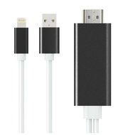 For iPhone HDMI CABLE 2M 8 Pin To HDMI Cable for iPhone 5 5S 6 6S Plus Support 1080P connection TV HDTV (Not Compatible... N6