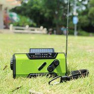 RunningSnail Solar Crank NOAA Weather Radio For Emergency, with 2000mAh Power Bank, Flashlight and Reading Lamp N4
