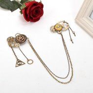 1pc Steampunk Gears Clock Chain Brooch Vintage Medieval Victorian Breastpins