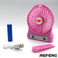 ReFeng Personal Battery Operated Fan Rechargeable with LED Light, Quiet (Green) N6