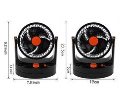 24V Car Auto Cooling Air Fan 360 Degree Rotation Adjustable 2 Speed Strong Wind for Truck SUV