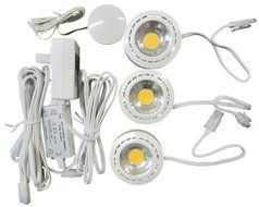 Canarm LED-3PT1/12WHT-C Under Cabinet LED Puck-Light, 3-Pack by Canarm