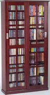 Leslie Dame MS-700DC Mission Multimedia DVD/CD Storage Cabinet with Sliding Glass Doors, Cherry