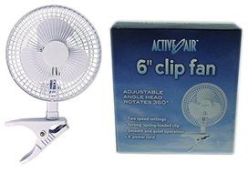 Active Air Fan - (2) Hydrofarm ACFC6 6&quot; Clip On Office Kitchen Hydroponics Grow Fans