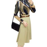 Spritech(TM) Spring Summer Women Girl Fashion Long Sleeve Dress Printing Flower OL Style Midi Skirt Suit With... N2