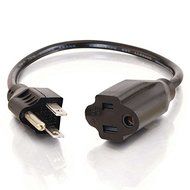 C2G / Cables To Go 29930 16 AWG Outlet Saver Power Extension Cord for NEMA 5-15P to NEMA 5-15R (4 Feet, Black) N4