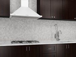 Ancona White Pyramid 450 CFM Wall Mount Range Hood, 30-Inch N2