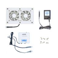 AV Cabinet/Desk Cooling fans with adjustable thermostat &amp; multispeed/white model