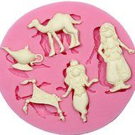 Sher Aladdin Fairy Tale Silicone Mold Cupcake Decorating Silicone Mold For Fondant Crafts Jewelry Chocolate PMC... N2