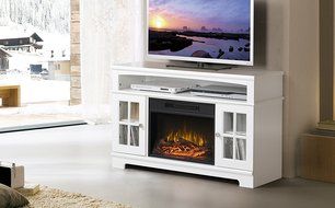 Homestar Zarate 44.5&quot; Wide Media Fireplace in White N4