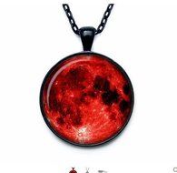Blood Moon Pendant Moon Necklace Moon Jewelry full moon galaxy universe space out of space