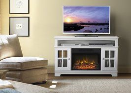 Homestar Zarate 44.5&quot; Wide Media Fireplace in White N5