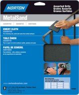 Norton 47855 Metalsand Emery Sandpaper Assorted Grit, 9-Inch x 11-Inch, 3-Pack by Norton Co.