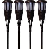 Newhouse Lighting Solar Flickering LED Tiki Torches, Dark Chocolate, 2-Pack