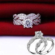 Women Wedding Engagement Ring Set Gemstone White Gold Filled Jewelry Size 6-9 (7)