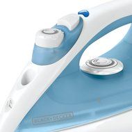 BLACK+DECKER F210 Steam Iron with Nonstick Soleplate, White/Blue