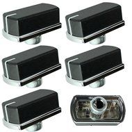 Belling Hob Oven Cooker Control Switch Knobs (Black / Silver, Pack of 6) N5