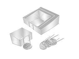 Euro Tins multi layer cake pans Topsy Turvy Square 4 tier wedding cake pan - cake tin set with detachable stand N2