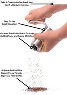 Burr Manual Coffee Bean Hand Crank Ceramic Mill Grinder. Turkish, French Press, Espresso, Br&ouml;y&ecirc;ur. Adjustable... N8