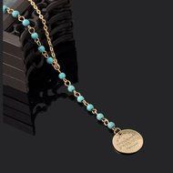 Women Stylish Gold Plated Geometry Pendant Charms Long Chain Necklace Jewelry N2