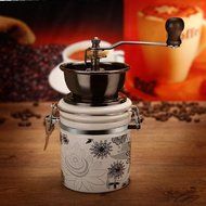 Manual Coffee Grinder,YINGMO Vintage Style Manual Coffee Bean Grinder Spice Herbs Wooden Retro Burr Mill,Strong... N8