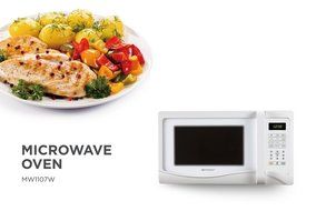 Emerson MW1107W, 1.1 CU. FT. 1000 Watt, Touch Control, White Microwave Oven N4