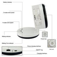 Topwell Humidifier Fan USB Mini Cooling Misting Fan Portable Water Spray Fan Rechargeable Humidifier Personal... N5