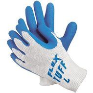 Premium Latex Coated String Gloves - flex-tuff 10 gage bluelatex ctd palm [Set of 12] by Memphis Glove
