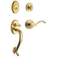 Baldwin 85315.003.LENT Logan Sectional Trim Left HandHandleset with Wave Lever, Lifetime Polished Brass by Baldwin