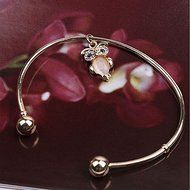 New Style Fashion Women Owl Rhinestone Gold Plated Cuff Bracelet Bangle Jewelry