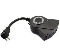 24-hour Plug-in UL Outdoor Photoelectric Timer with Three 3-pin Grounded &amp; Polarized Outlets, 13 Amp Heavy-duty... N19