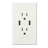 SeeWonder 2 AC Outlet Socket Wall Mount Surge Protector with Dual USB Charging Port Wall Charger 2.1A