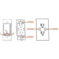 SeeWonder 2 AC Outlet Socket Wall Mount Surge Protector with Dual USB Charging Port Wall Charger 2.1A N2