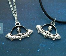 Alien Necklace, UFO Necklace, Space Jewellery, I Want To Believe, Martian Jewelry, Spaceship Necklace, Flying...