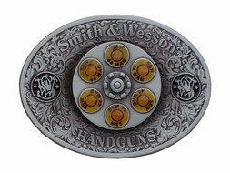 S&amp;W Spinner Gun Ammo Bullet Chamber Belt Buckle