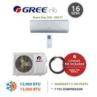 Gree RIO12115-143815 - 12,000 BTU 16 SEER Wall Mounted Mini Split Air Conditioner with Heat Pump 115V &amp; 15&#039; Line...