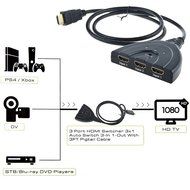 HDMI Switch, JerGO Premium Quality 3 Port HDMI Switcher 3x1 Auto Switch With 50CM Pigtail Cable / Full HD 1080p... N2