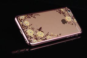 iPhone 7 Case,iPhone7 Case,ikasus Mini Love Heart Glitter Bling Crystal Rhinestone Diamonds Clear Rubber Golden... N13