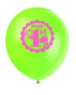 Pink Safari First Birthday Party Blowers, 8ct N26